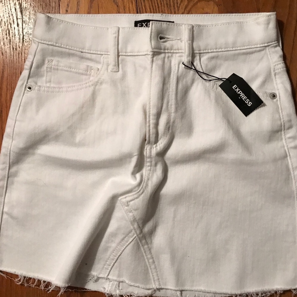 White jean skirt